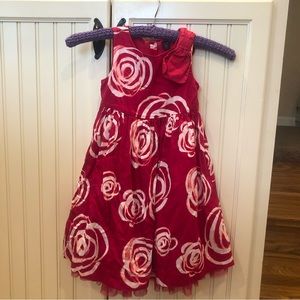Baby Gap dark pink with white flowers summer dress